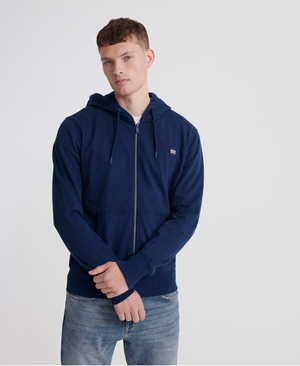 Superdry Collective Cipzár Férfi Kapucnis Pulóver Kék | FJCVW8071